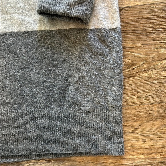 RACHEL Rachel Roy Women's Large Turtleneck Sweater Dress Grey White Colorblock - Picture 4 of 9